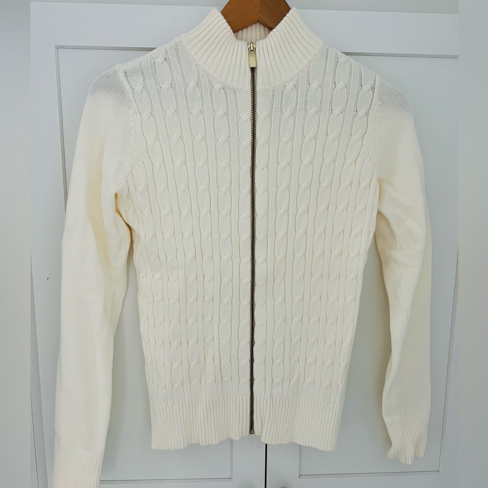 Charter Club Ivory Cable Knit Cardigan NWOT